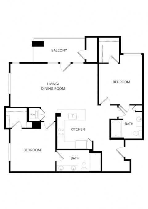 a floor plan of a house showing the bedrooms and the living room